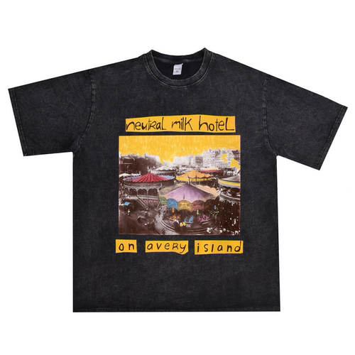 中性牛奶饭店乐队宽松T恤