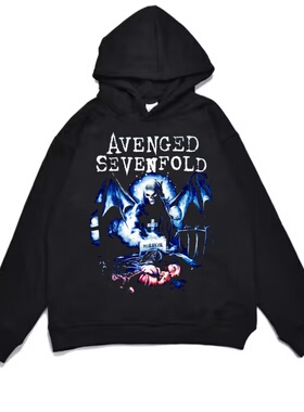 数码直喷七倍报应Avenged Sevenfold乐队摇滚连帽宽松卫衣外套