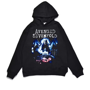 数码直喷七倍报应Avenged Sevenfold乐队摇滚连帽宽松卫衣外套