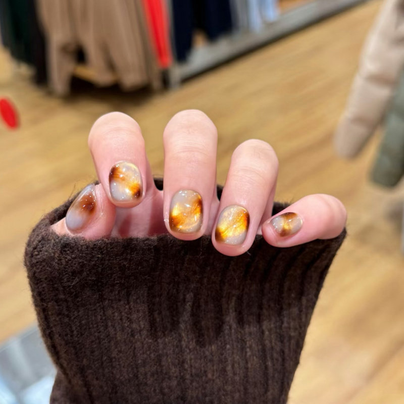 【琥珀碎金】温柔风奶杏琥珀晕染