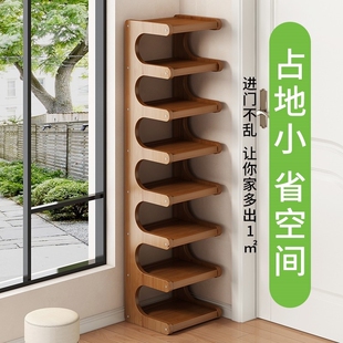 门口超窄小鞋架家用多层室内竹木质架子鞋柜收纳神器出租屋省空间