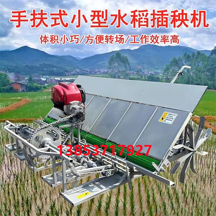 水稻插秧机高效率汽油牵引式6行插秧机7寸育苗盘插秧神器
