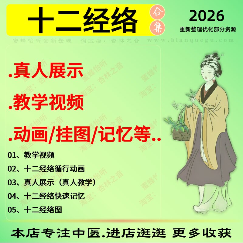 十二经络真人展示循行动画挂图中医视频全套赠电子资料