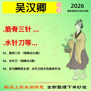 吴汉卿筋骨三针中医视频全套赠电子资料