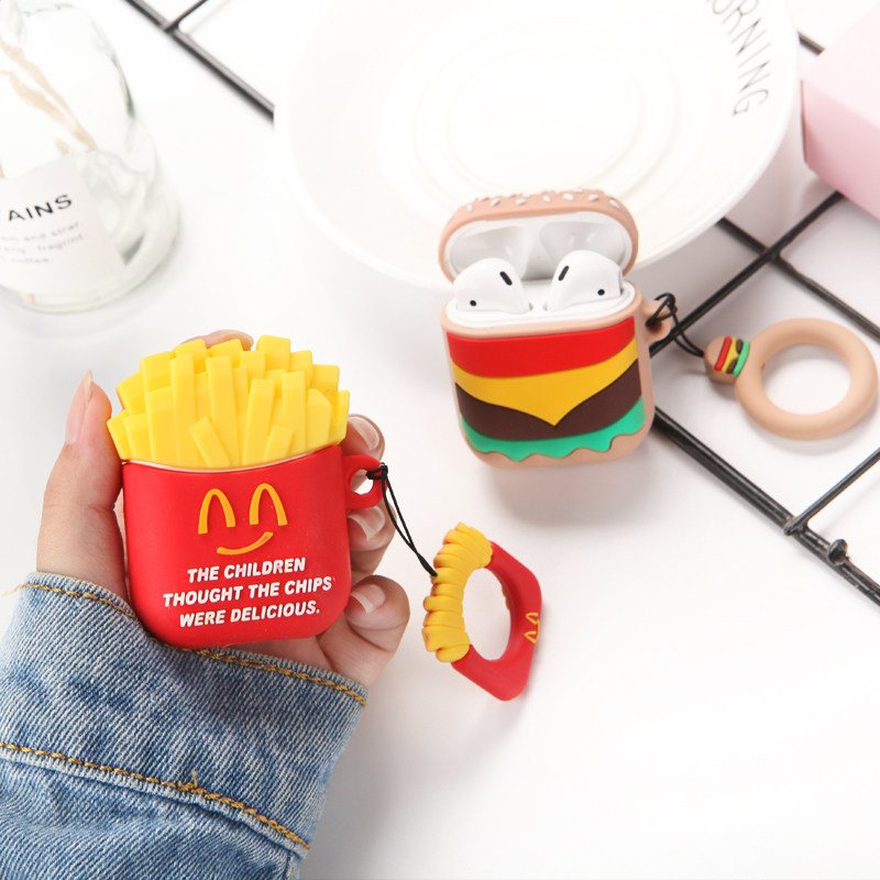 Apple airpods2 smart cover airpods wireless Bluetooth headset Silicone Case Two generation 1 currency personality originality French fries hamburger dustproof charge Box airpod Trendy brand cute softin the 3C Digital Accessories,  MP3/MP4 Fitting , Headphone Accessories  category - from Buy2taobao.com to provide professional Taobao agent buy service