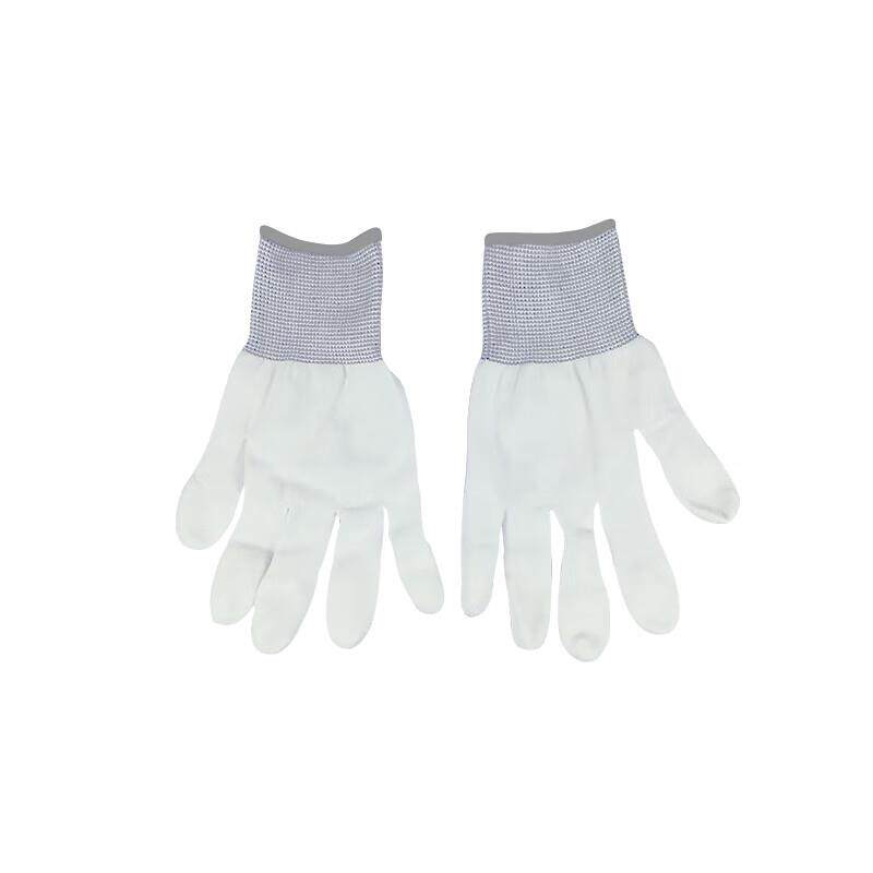 劳保佳PU涂指手套涂胶手套防护涂层尼龙13针手套防滑电子手套绿色