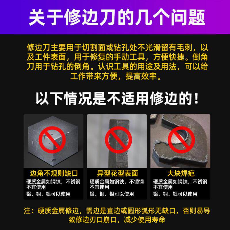 不锈钢去毛刺刮刀手动修边器刀片毛刺修边刀工具刀柄内孔倒角刀BS