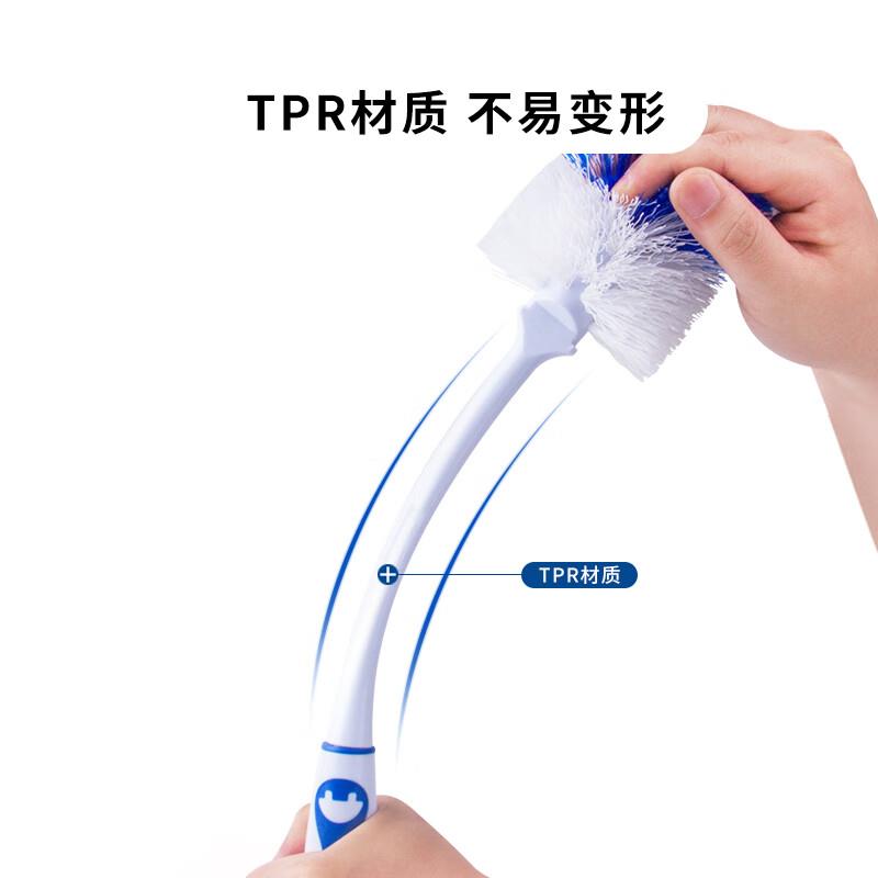世家长柄软毛马桶刷清洁厕所刷卫生间刷子壁挂式加大刷头