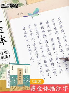 墨点瘦金体字帖瘦金体硬笔书法字帖赵佶宋徽宗瘦金体千字文临古碑帖练字成年大学生初学者描红漂亮字体古风优美诗歌瘦金体钢笔字帖