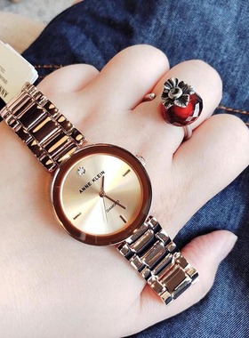 正品Anne Klein手表女时尚银色简约表盘镶钻简约女手表1363SVSV