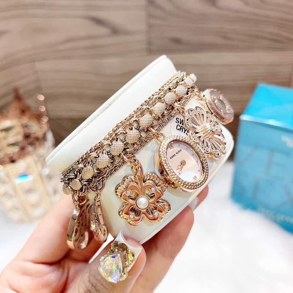 anne klein手表女款手镯手链式挂件玫瑰金女手表8096RMCH