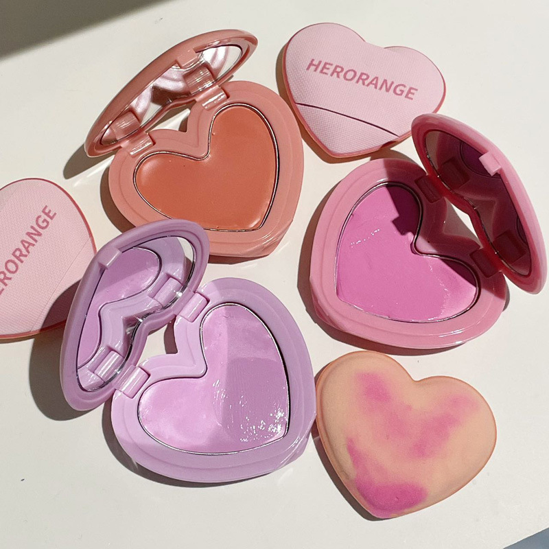 HERORANGE~爱心单色腮红膏自然显