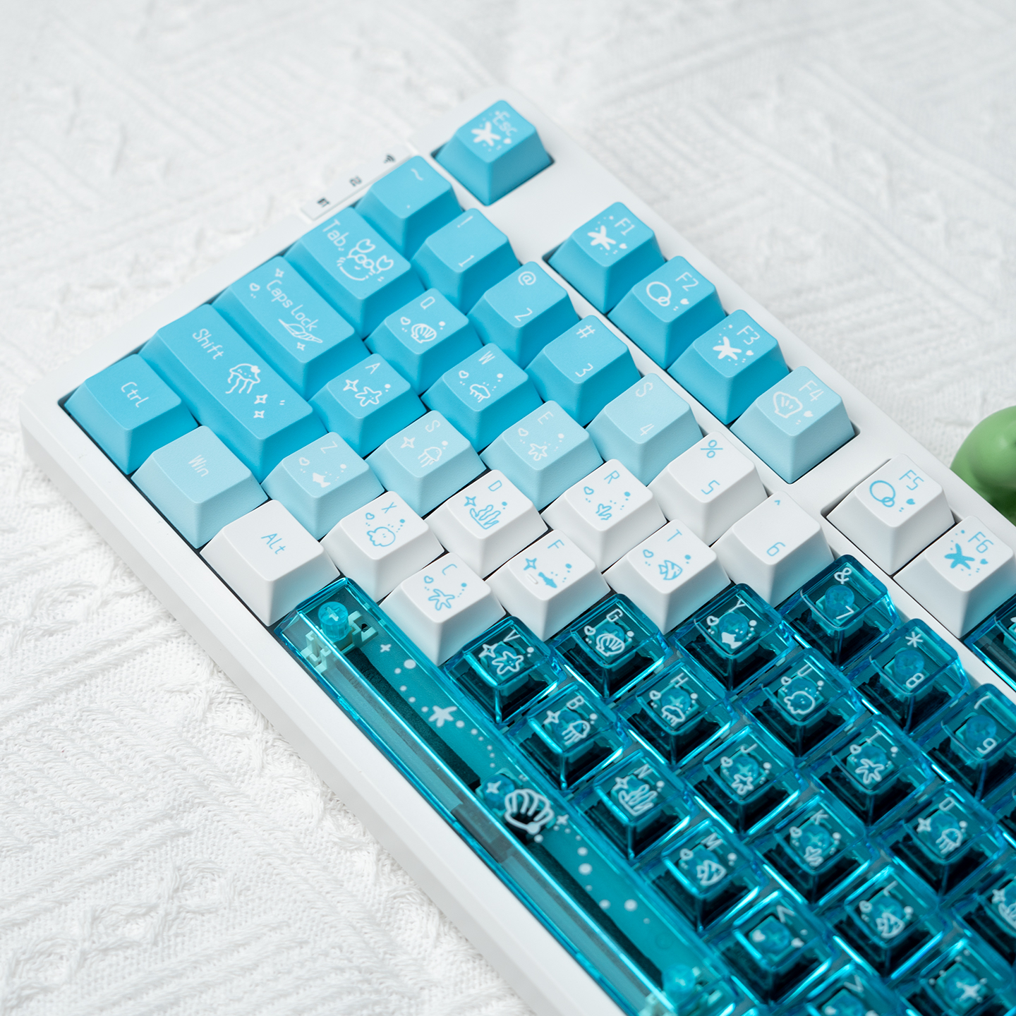 海盐汽水键帽PB+PC透光原厂高度双拼适配6168 75 87 98 104 108