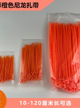 橙色/桔色/桔红色尼龙扎带橘色彩色塑料扎带3*100 4×200 绑带