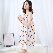 人造棉连衣裙可爱薄款 吊带睡裙女夏季 性感睡衣棉绸家居服绵绸大码