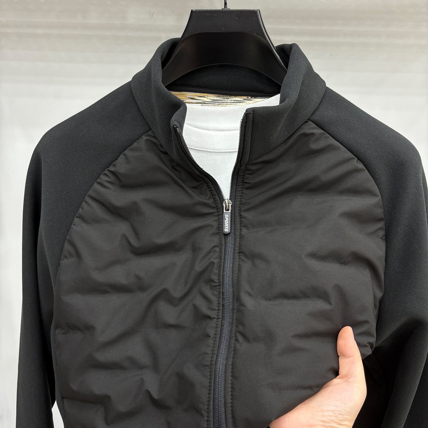 迪桑家男装万苏男士棉羊毛保暖外套冬季时尚立领棉服拼接轻薄棉袄