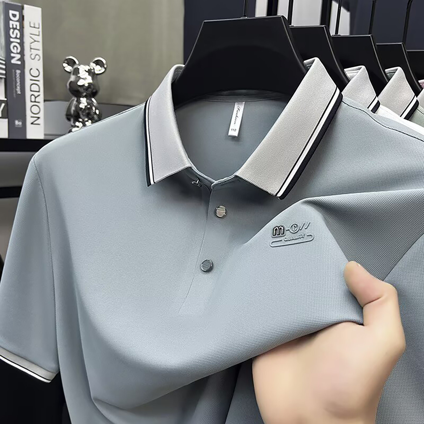 玟若男装高档轻奢休闲POLO衫春夏男士款百搭短袖T恤显瘦半袖上衣
