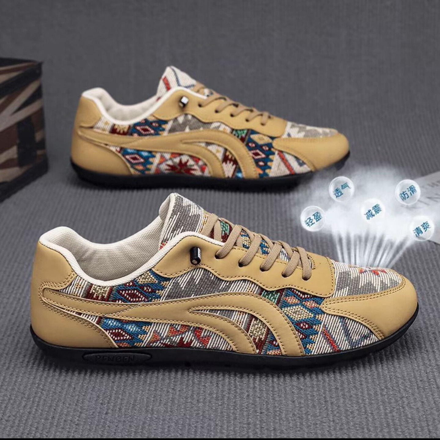 桉妮男鞋飞行员休闲板鞋2026新款春季男士帆布豆豆鞋透气轻便鞋子