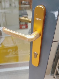 阳台门内断桥铝平开门塑钢锁执手中心距85mm外开拉手双面平开门锁