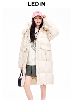 【商场同款】乐町连帽宽松羽绒服冬季新款保暖外套C2ACE4333