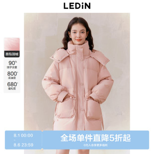 乐町面包羽绒服女冬季 上衣 新款 大口袋防风保暖加厚外套时尚
