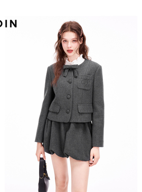 【商场同款】乐町2024冬季新款少女感小香风外套短款C1BBE4318