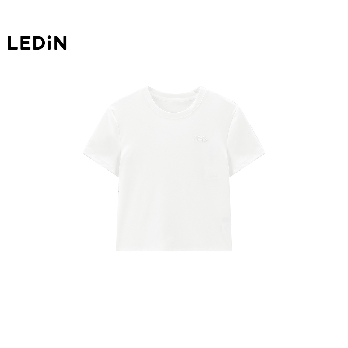 【商场同款】乐町简约字母修身短袖T恤夏季新款白色短袖C2CNF2117