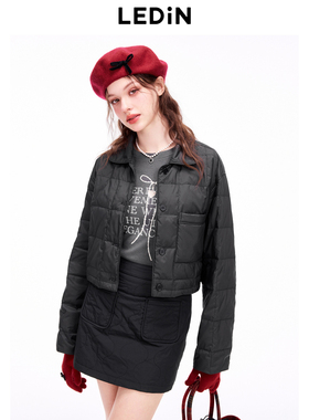 【商场同款】乐町方格衬衫棉服2024年冬季新款保暖外套C1ABE4301