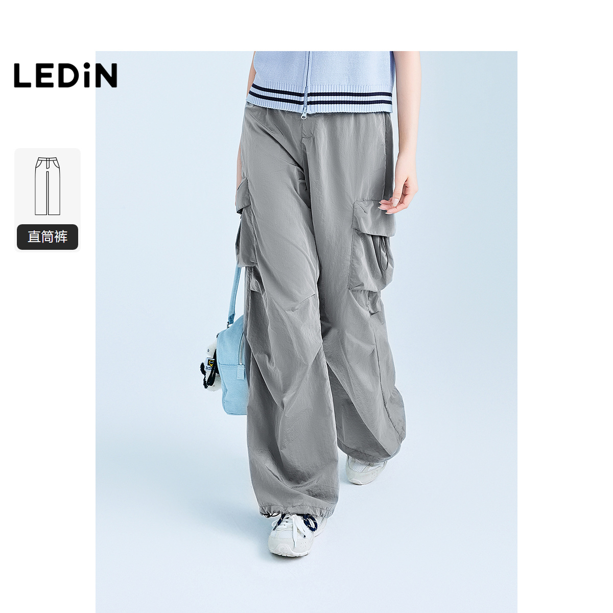 【商场同款】乐町2025春季新款美式休闲工装裤直筒长裤C2GBF1507