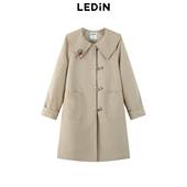 乐町风衣秋新款 商场同款 娃娃领宽松大衣外套C1BEE3339