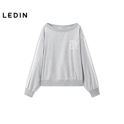 【商场同款】乐町双面织卫衣新款蕾丝图案字母两穿卫衣C1CRF3223