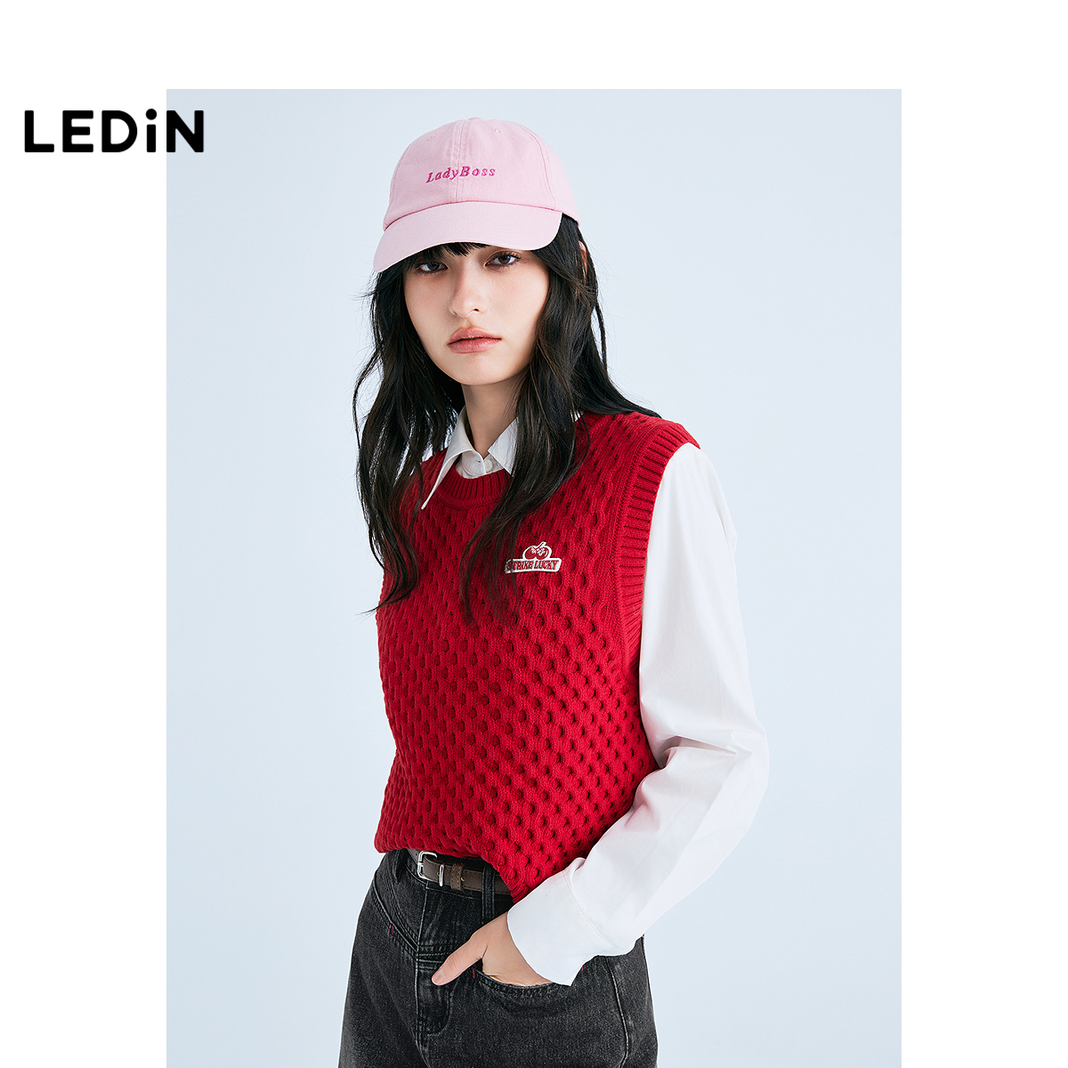 【商场同款】乐町圆领线背心25年春季新款针织毛衣上衣C2EFF1323