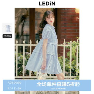 乐町飘逸娃娃裙夏季 宽松连衣裙 新款 流苏系带A字裙甜美韩版