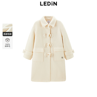 【LOTSYOU联名】乐町冬季新款翻领毛呢外套长款大衣C1AAE4406