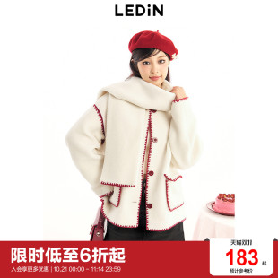 乐町甜美休闲毛毛外套2024春季 上衣女C1AEE1205 新款