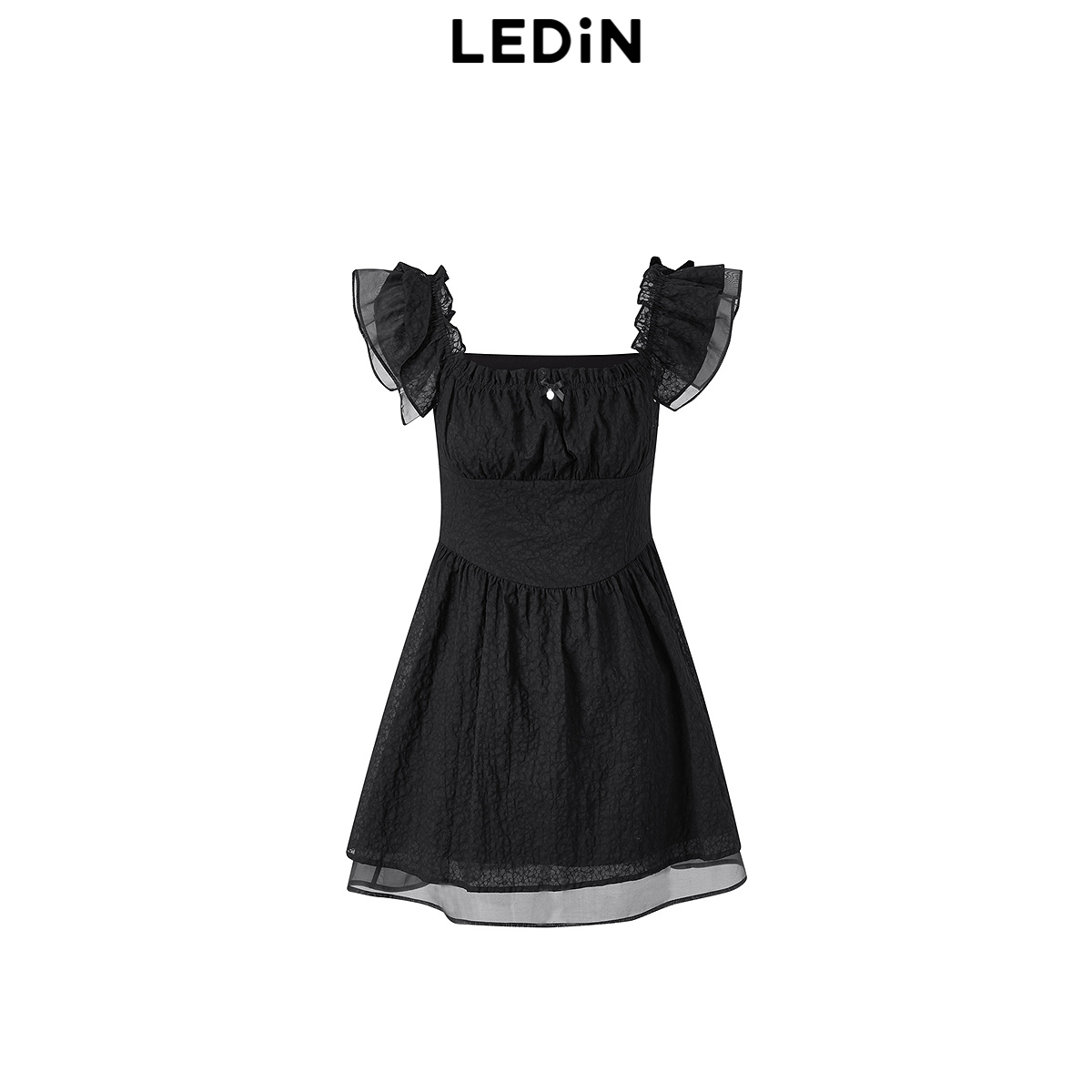 【商场同款】乐町夏季新款小飞袖收腰连衣裙C1FAE2238