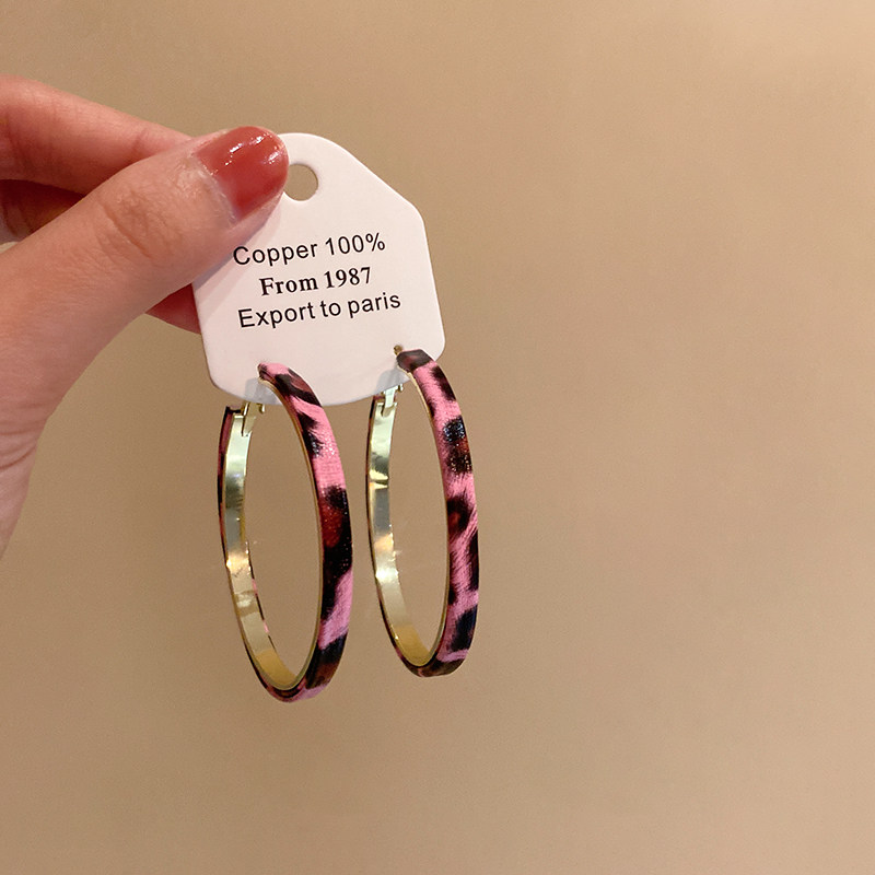 芭比粉色豹纹大圈圈耳圈高级感小众设计耳环独特气质复古百搭耳饰,饰品/流行首饰/时尚饰品新,耳环,淘宝优惠券,粉丝福利购,淘宝优惠卷