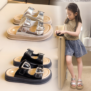 2025夏季 子夏款 新款 女孩公主鞋 软底防滑儿童一字拖 时尚 女童凉拖鞋