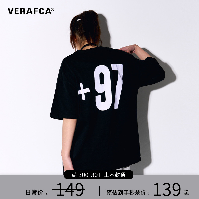 VFC/VERAF CA +97印花短袖夏季潮牌t恤新款复古情侣潮流纯棉半袖 男装 T恤 原图主图