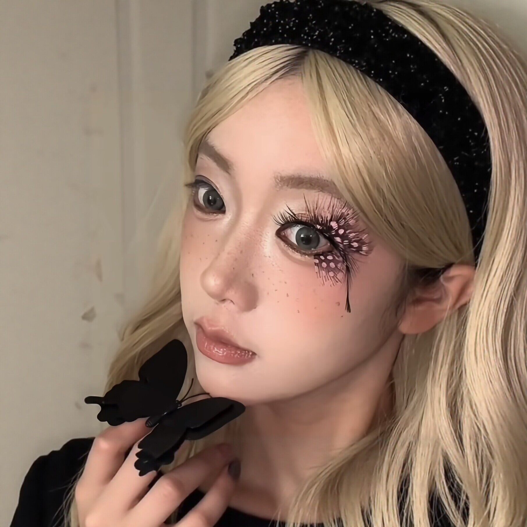 蝴蝶翅膀假睫毛精致高级感个性欧美风妆容网红cosplay拍照眼妆