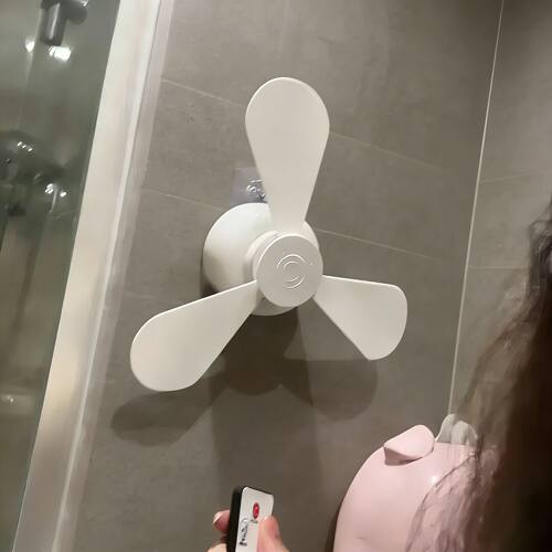 厕所搭子！壁挂风扇免打孔夜灯静音吊扇宿舍强风挂式便携迷你风扇