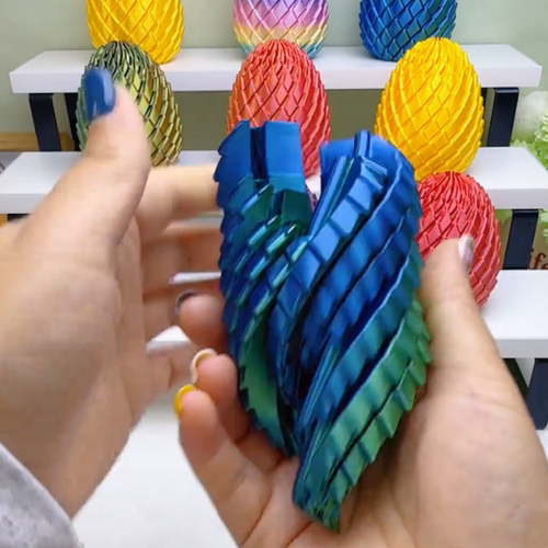 3D打印解压龙蛋扭扭变形玩具旋转史莱姆球手指成人螺旋摆件轻柔
