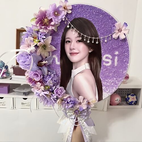 赵露思大王扇diy材料贴钻大王花扇装饰闪钻明星周边应援扇可露丽