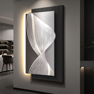 轻奢高级感立体砂岩玄关装饰画 画意式极简走廊过道挂画 画入户门