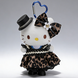 正版三丽鸥授权HelloKitty豹纹裙包挂件kt公仔玩偶钥匙扣可爱挂饰