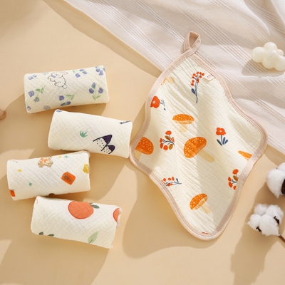 婴儿毛巾口水巾a类纯棉纱布小方巾宝宝专用超软儿童洗脸洗澡毛巾