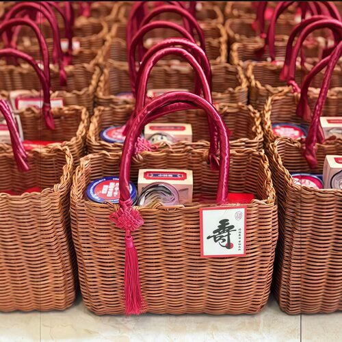 塑料编织菜篮子新年手提伴手礼