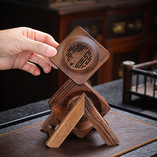 胡桃木茶杯垫原木实木茶托高档轻奢茶道配件茶碟杯碟防烫隔热杯托