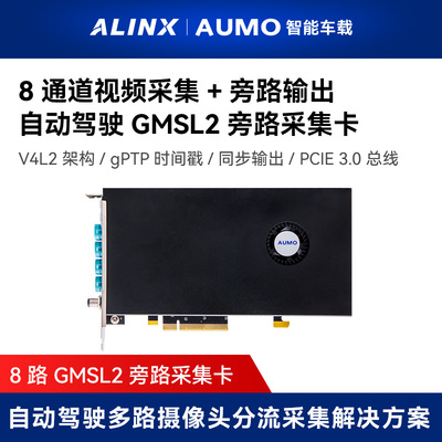 ALINX AUMO 自动驾驶车载GMSL2旁路采集卡PCIE多路摄像头分流采集