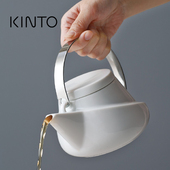 日本KINTO 顺丰 包邮 RIDGE家用陶瓷茶壶不锈钢手柄耐高温单泡茶壶